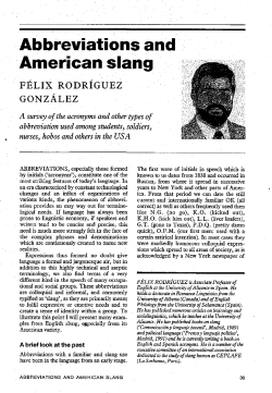 Abbreviations and American slang