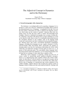 The Adjectival Concept in Dynamics and in the Dictionary