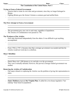 The Constitution of the United States: Part 1 T