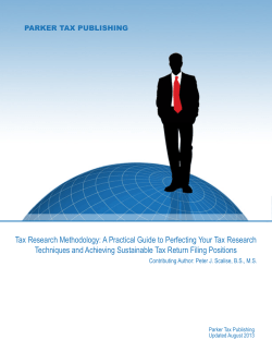 Tax Research Methodology: A Practical Guide to Perfecting Your