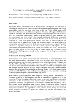 Social impacts of mining at a local community level