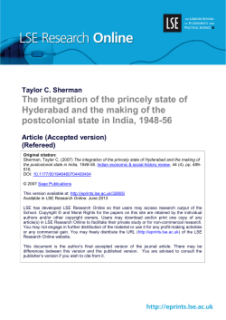 The integration of the princely state of Hyderabad and the making of