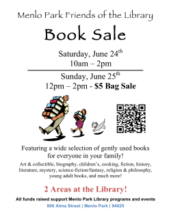 Book Sale - Friends of the Menlo Park Library