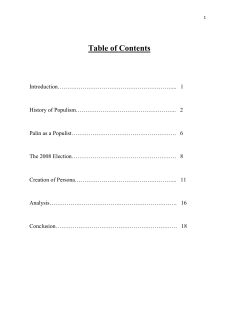 The Rhetorical Subversion of Populism: Palinism in the 2008 Election