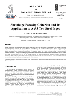 Shrinkage Porosity Criterion and Its Application to A 5.5 Ton Steel