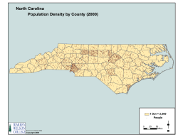 North Carolina Population Density by County (2000)