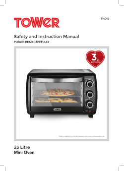 Safety and Instruction Manual 23 Litre Mini Oven