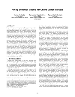 Hiring Behavior Models for Online Labor Markets