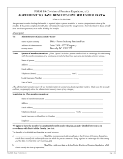 agreement to have benefits divided under part 6