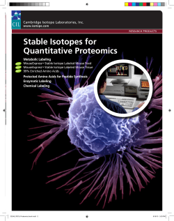 Stable Isotopes for Quantitative Proteomics