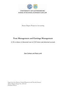 Tone Management and Earnings Management