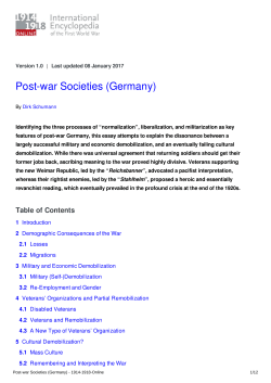 Post-war Societies (Germany) | International Encyclopedia of the