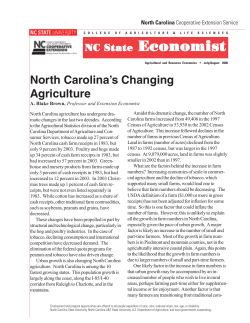 North Carolina`s Changing Agriculture