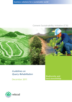 Quarry Rehabilitation - The Cement Sustainability Initiative