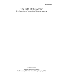 The Path of the Arrow: The Evolution of Mongolian National Archery