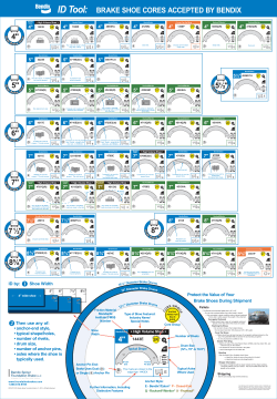 ID Tool: BRAKE SHOE CORES ACCEPTED BY BENDIX 6" 7 &frac12;" 8" 7