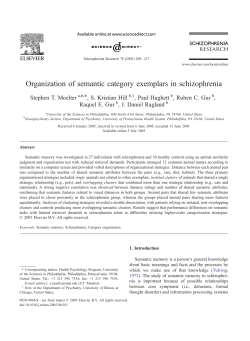 Organization of semantic category exemplars in schizophrenia