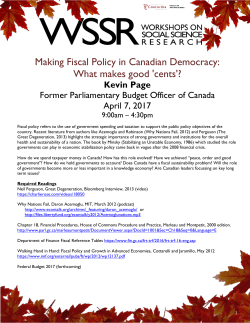Making Fiscal Policy in Canadian Democracy: What makes good