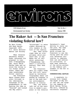 Raker Act - Is San Francisco Violating Federal - Environs