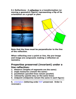 Properties preserved (invariant) under a line reflection