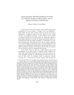 Challenging the Death Penalty with Statistics: Furman, McCleskey