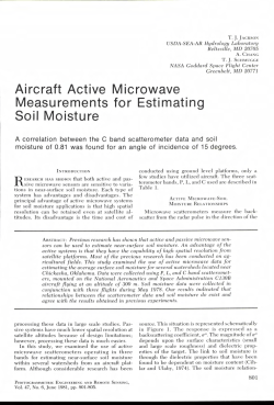 Aircraft Active Microwave Measurements for Estimating Soil