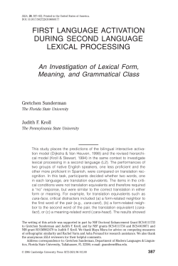 FIRST LANGUAGE ACTIVATION DURING SECOND LANGUAGE