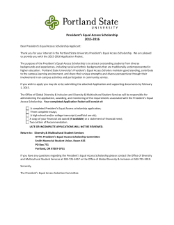 President`s Equal Access Scholarship 2015-2016