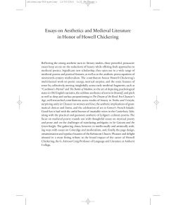 Essays on Aesthetics and Medieval Literature