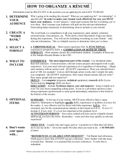 how to organize a r&eacute;sum&eacute; - gra617