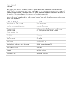 Poetry Out Loud Tone Map Most poems tell a &ldquo;story of emotions&rdquo;: a
