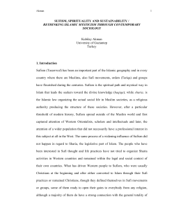 Sufism, Spirituality and Sustainability