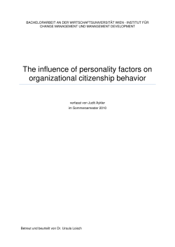 The influence of personality factors on organizational citizenship