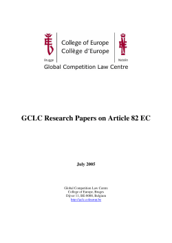 GCLC Research Papers on Article 82 EC