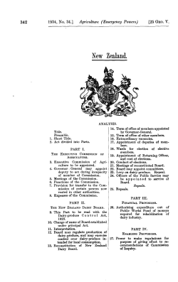 25 GEO V 1934 No 34 Agriculture (Emergency Powers)