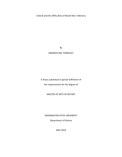 Ireland and the Difficulties of World War I Memory By