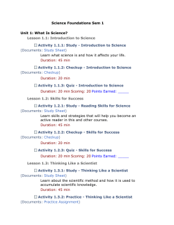 Foundations (semester 1) Physical Science
