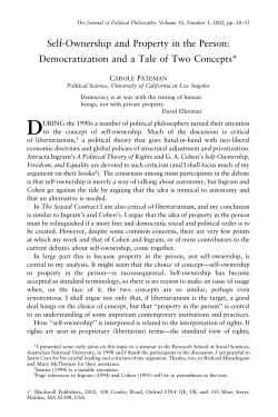 Self-Ownership and Property in the Person