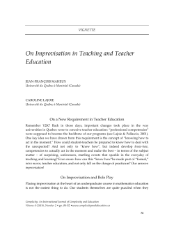 On Improvisation in Teaching and Teacher Education
