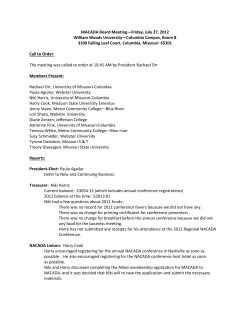 MACADA Board Meeting&mdash;Friday, July 27, 2012 William Woods