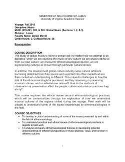 SEMESTER AT SEA COURSE SYLLABUS