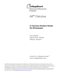 Calculus in the Newspaper - AP Central