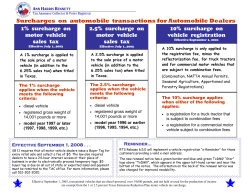 2.5% surcharge on motor vehicle sales tax 10% surcharge on