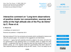Interactive comment on &ldquo;Long-term observations of positive cluster