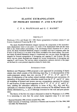elastic extrapolation of primary seismic p- and s-waves