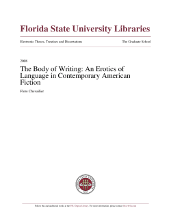The Body of Writing: An Erotics of Language in
