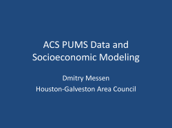 ACS PUMS Data and Socioeconomic Modeling