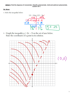 10-1 Intro to Polynomials - White Plains Public Schools