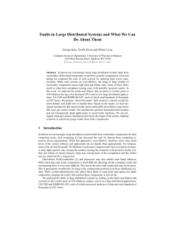 Faults in Large Distributed Systems and What We Can Do About Them