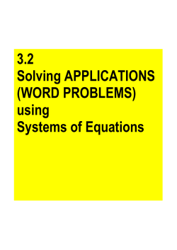 Solving Application Word Problems using the Multiplication